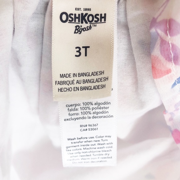OshKosh Floral Denim Jumper Dress Size 3T - Picture 6 of 6